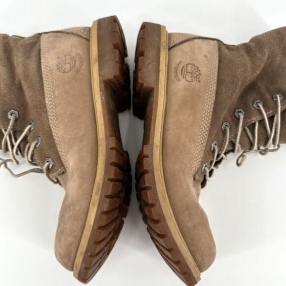 Timberland Women's Leather Waterproof Roll Fold-Over Teddy Fleece Boots Size 8 - Picture 6 of 12